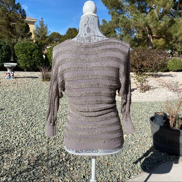 INC International Concepts Womens Metallic Sequin Dolman Sleeve Sweater Top XS - Picture 3 of 6